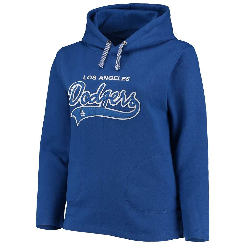 Sweat à capuche fendu sur le côté des Dodgers de Los Angeles Royal pour femme, taille plus, doux comme un raisin