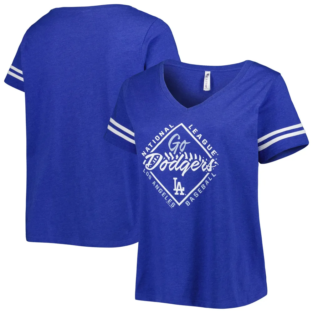 Lids Los Angeles Dodgers Soft as a Grape Women's Plus V-Neck Jersey T-Shirt  - Royal