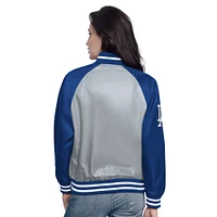 Veste universitaire à boutons-pression Home Run des Los Angeles Dodgers Starter pour femme gris/bleu royal