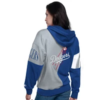 Women's Starter Royal/Gray Los Angeles Dodgers Curve Ball Full Zip Hoodie Sweatshirt
