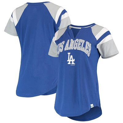 T-shirt raglan Starter Royal/Gris des Dodgers de Los Angeles pour femme