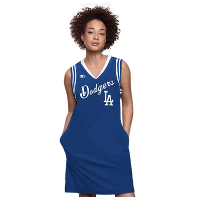 Women's Starter  Royal Los Angeles Dodgers Fast Track Sneaker V-Neck Dress