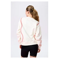 Sweat-shirt à enfiler motif de baseball Los Angeles Dodgers Terez Cream pour femme