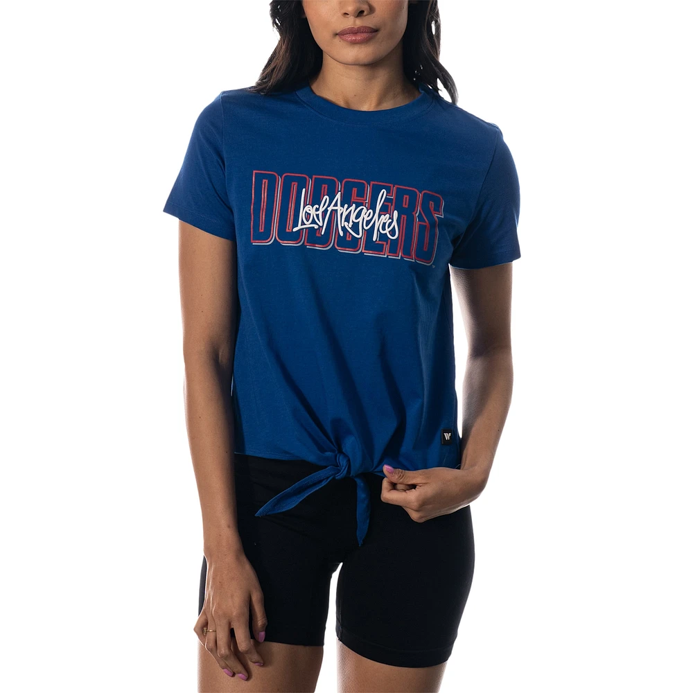 T-shirt torsadé sur le devant des Dodgers de Los Angeles The Wild Collective pour femmes