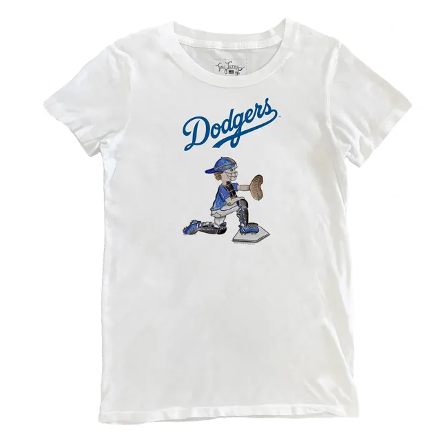 Youth Tiny Turnip White Los Angeles Dodgers Bronto Logo T-Shirt Size: Small