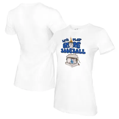 Los Angeles Dodgers Tiny Turnip Women's Mom T-Shirt - White