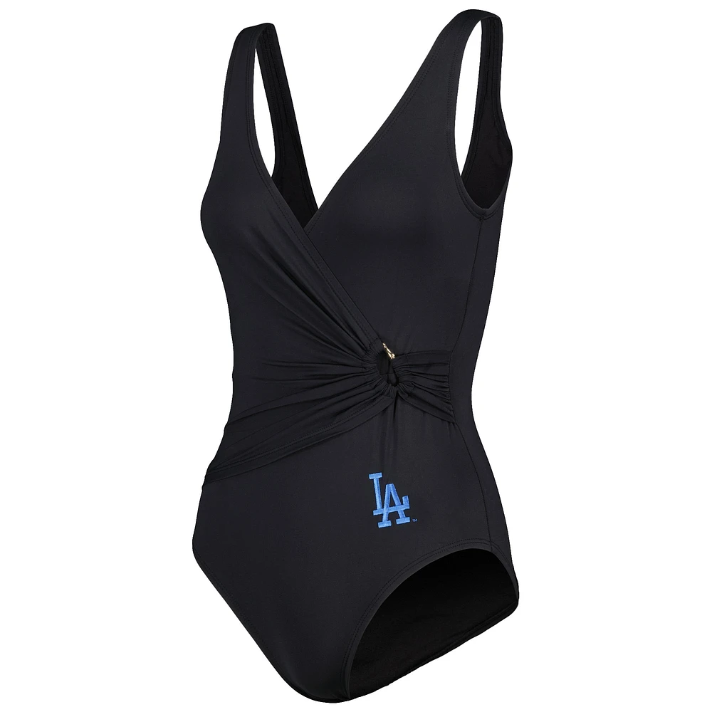 Maillot de bain une pièce Tommy Bahama Los Angeles Dodgers Pearl Clara pour femme, noir