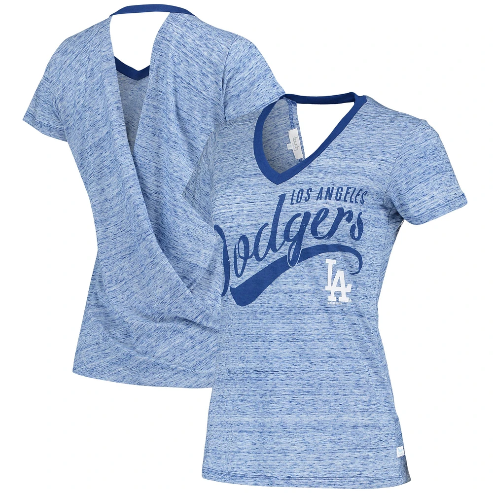 Touch Royal Los Angeles Dodgers Hail Mary T-shirt portefeuille à col en V pour femmes