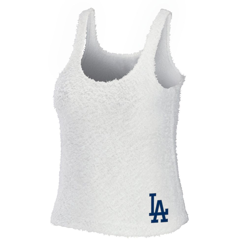 Women's WEAR by Erin Andrews Cream Los Angeles Dodgers Cozy Lounge Tank Top & Pants Set