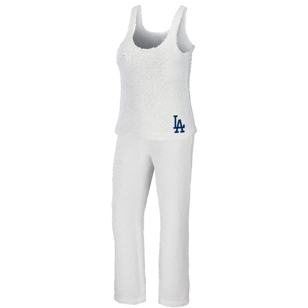 Women's WEAR by Erin Andrews Cream Los Angeles Dodgers Plus Cozy Scoop Neck Tank Top & Pants Set