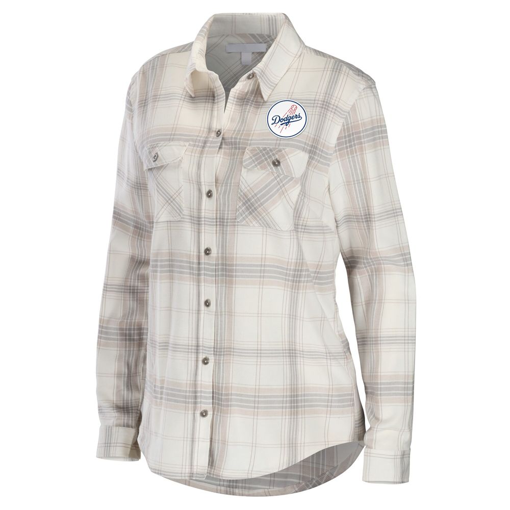 Los Angeles Dodgers WEAR by Erin Andrews Women's Flannel Button-Up