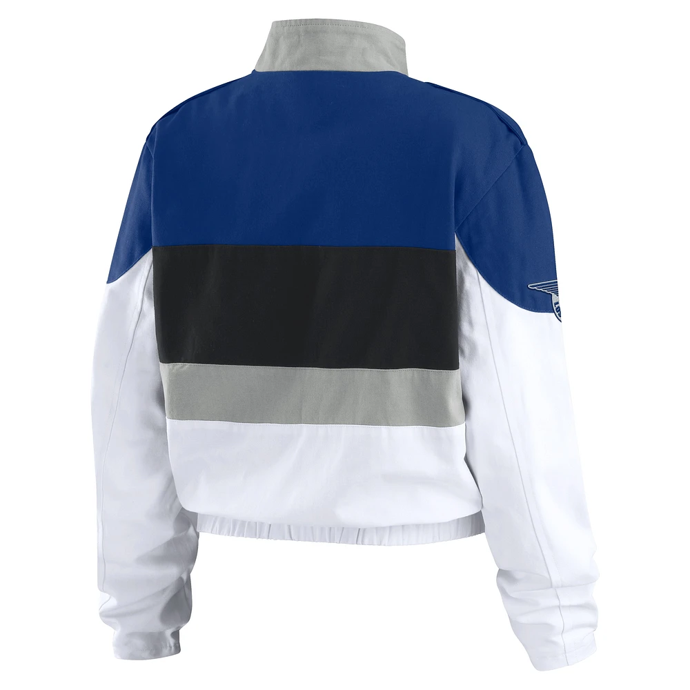 Veste zippée intégrale WEAR by Erin Andrews pour femme, bleu royal/blanc, des Dodgers de Los Angeles.