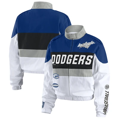 Veste zippée intégrale WEAR by Erin Andrews pour femme, bleu royal/blanc, des Dodgers de Los Angeles.
