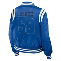 Women's WEAR by Erin Andrews Royal Los Angeles Dodgers Football Bomber Jacket