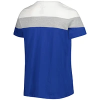 T-shirt à couleurs contrastées blanc/royal Los Angeles Dodgers grande taille pour femme