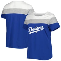 T-shirt à couleurs contrastées blanc/royal Los Angeles Dodgers grande taille pour femme