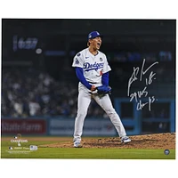 Yoshinobu Yamamoto Los Angeles Dodgers Autographed 2024 MLB World Series Champions 16" x 20" Photograph with "24 WS Champ" Inscription