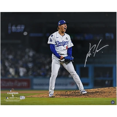 Yoshinobu Yamamoto Los Angeles Dodgers Autographed 2024 World Series Champions 16" x 20" Photograph