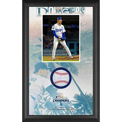 Yoshinobu Yamamoto Los Angeles Dodgers Autographed 2024 World Series Champions Baseball Shadow Box