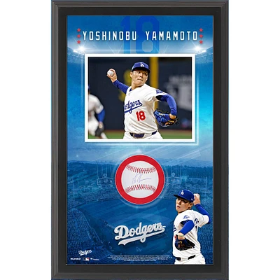 Yoshinobu Yamamoto Los Angeles Dodgers Autographed Framed Baseball Shadowbox Collage