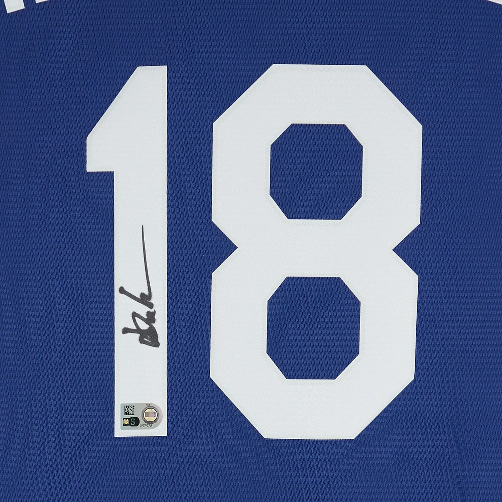 Yoshinobu Yamamoto Los Angeles Dodgers Autographed Nike Royal 2021 City Connect Replica Jersey 