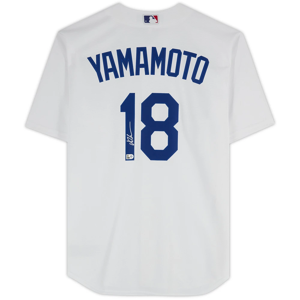 Yoshinobu Yamamoto Los Angeles Dodgers Autographed Nike White Replica Jersey 