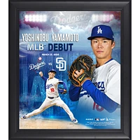 Collage encadré 15" x 17" de Yoshinobu Yamamoto des Dodgers de Los Angeles, début de la MLB 2024
