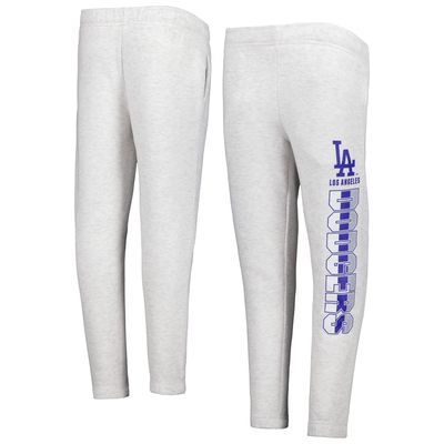 Youth Ash Los Angeles Dodgers Game Time Fleece Pants