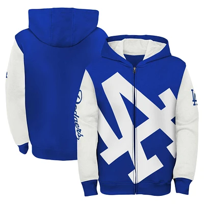Youth Fanatics Royal/White Los Angeles Dodgers Postcard Full-Zip Hoodie Jacket