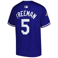 Maillot Freddie Freeman Royal Los Angeles Dodgers Champions de la Série mondiale 2024 en édition limitée pour les jeunes