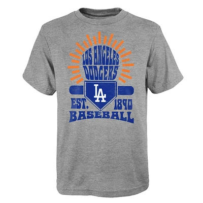 T-shirt gris Sun Burst des Dodgers de Los Angeles pour jeunes