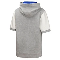 Sweat à capuche manches courtes gris chiné pour jeunes des Dodgers de Los Angeles