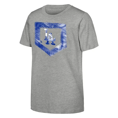 Youth Heather Gray Los Angeles Dodgers Stolen Base T-Shirt