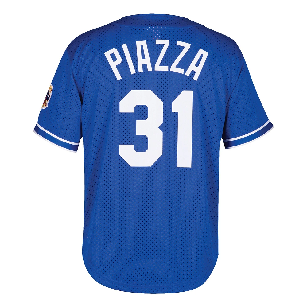Jeunesse Mitchell & Ness Mike Piazza Royal Dodgers de Los Angeles Cooperstown Collection Maillot d'entraînement au bâton en maille