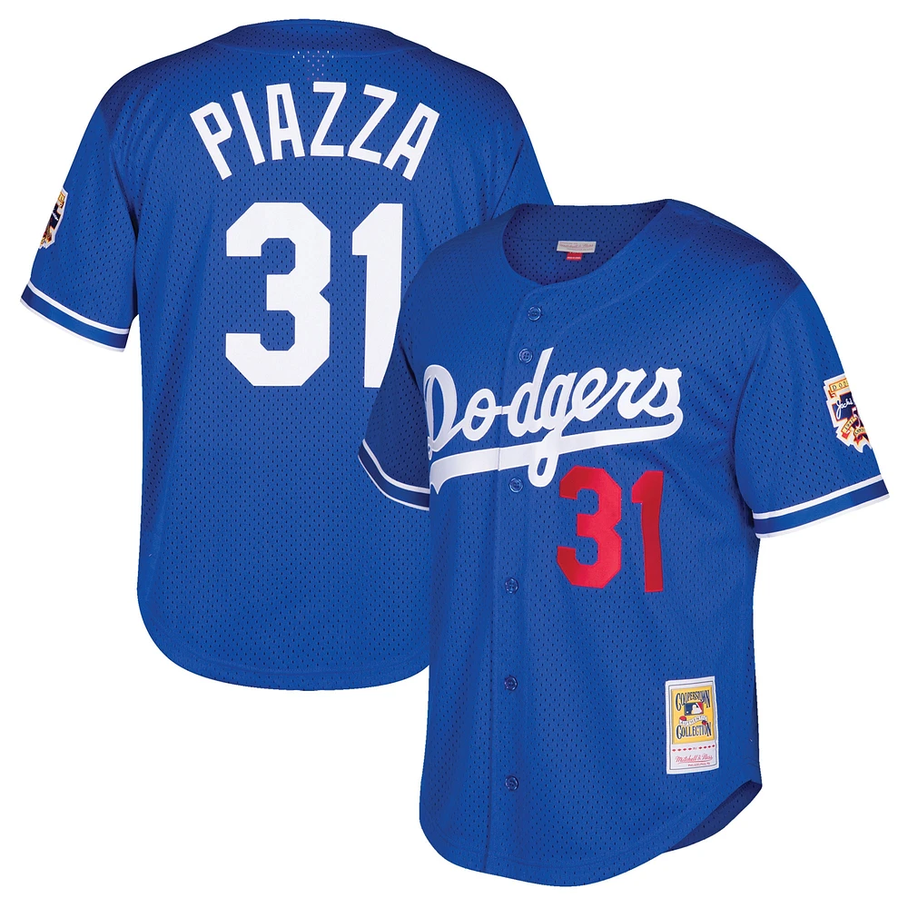 Jeunesse Mitchell & Ness Mike Piazza Royal Dodgers de Los Angeles Cooperstown Collection Maillot d'entraînement au bâton en maille