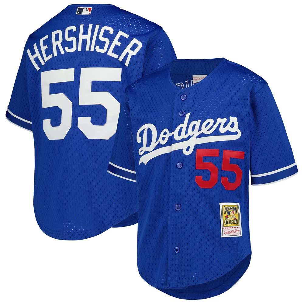 Youth Mitchell & Ness Orel Hershiser Royal Los Angeles Dodgers Cooperstown Collection Mesh Batting Practice Jersey