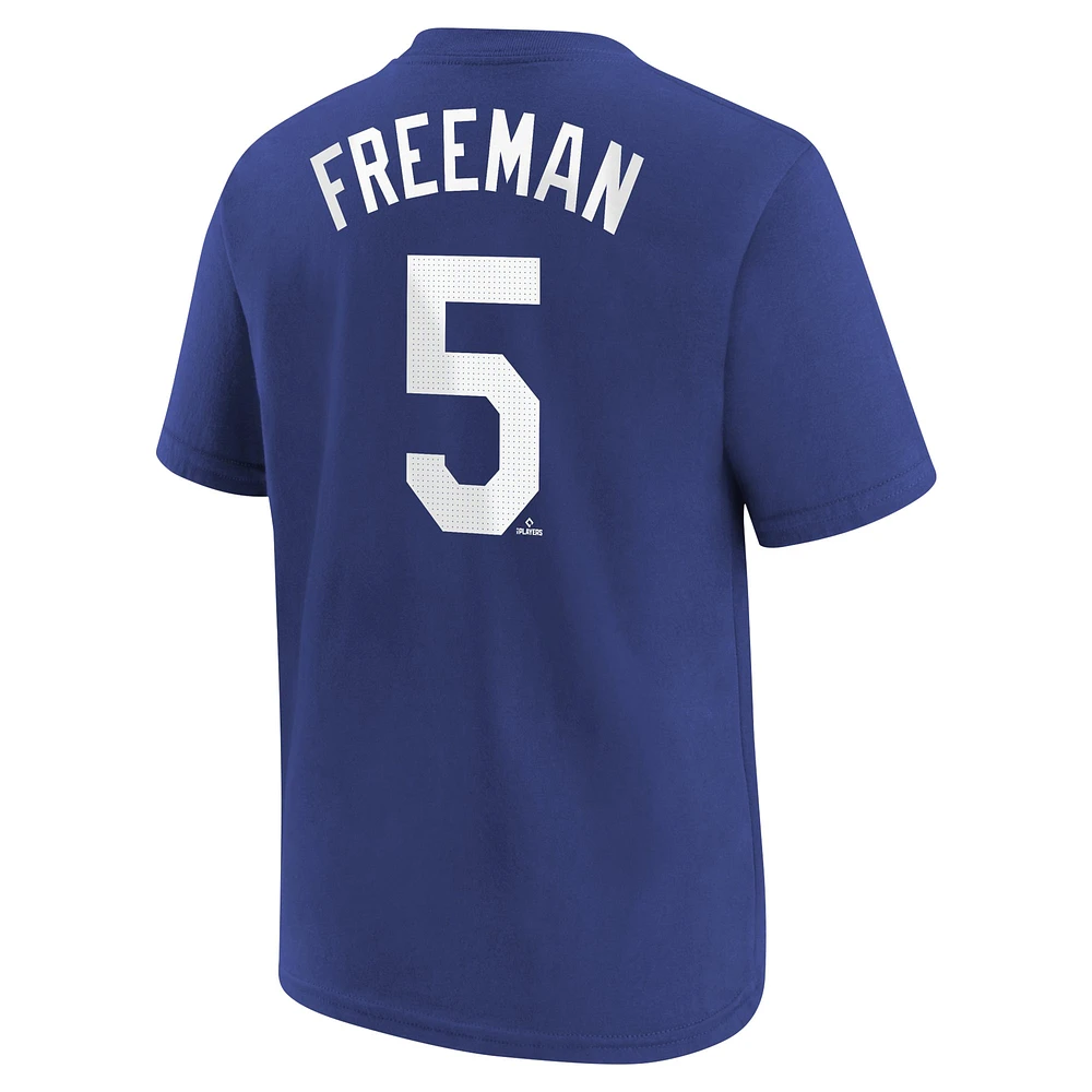 Youth Nike Freddie Freeman Royal Los Angeles Dodgers Home Player Name & Number T-Shirt
