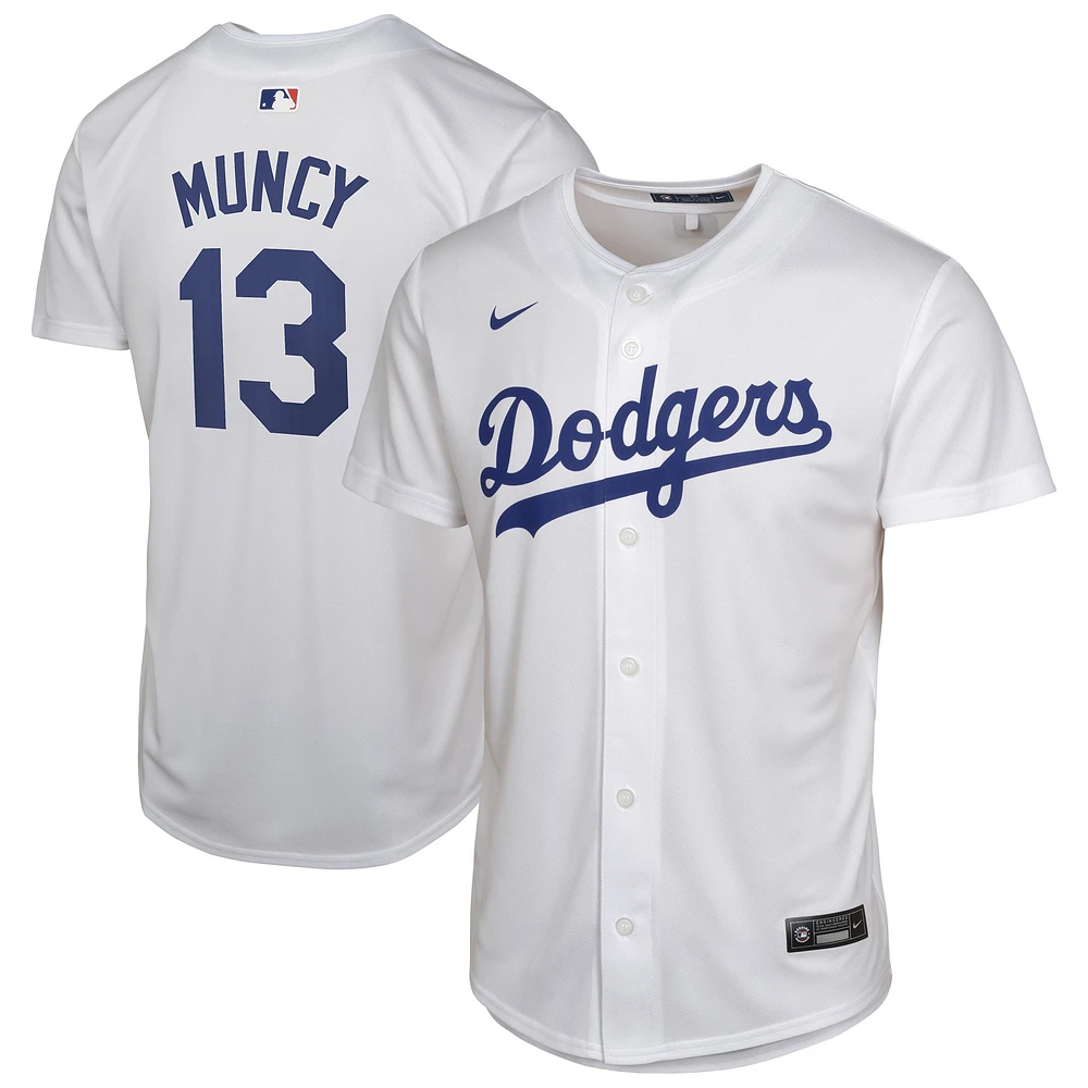 Maillot de jeu à domicile Nike Max Muncy pour jeunes des Los Angeles Dodgers Blanc