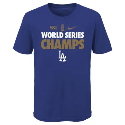 Los Angeles Dodgers Nike Youth 2020 World Series Champions Gold T-Shirt - Royal
