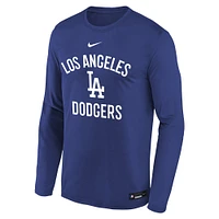 T-shirt à manches longues Nike Royal Los Angeles Dodgers Authentic Collection Legend Performance pour jeune