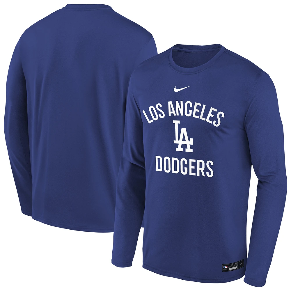 T-shirt à manches longues Nike Royal Los Angeles Dodgers Authentic Collection Legend Performance pour jeune