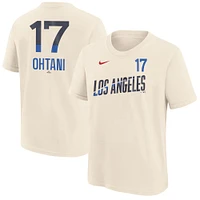 Youth Nike Shohei Ohtani Cream Los Angeles Dodgers 2024 City Connect Fuse Name & Number T-Shirt