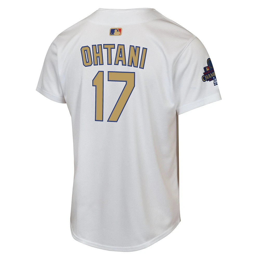 Youth Nike Shohei Ohtani White Los Angeles Dodgers 2025 Gold Collection Limited Jersey