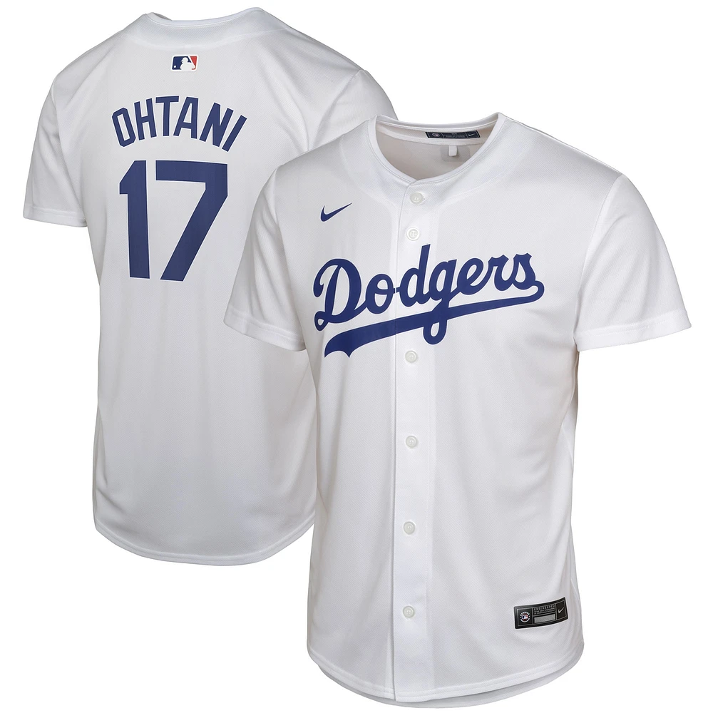 Maillot de match joueur à domicile Nike Shohei Ohtani blanc des Los Angeles Dodgers pour jeunes