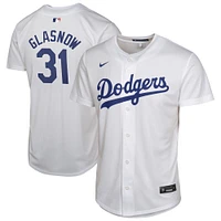 Maillot de jeu à domicile Nike Tyler Glasnow blanc des Los Angeles Dodgers pour jeunes