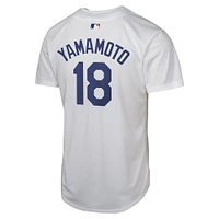 Maillot de joueur réplique à domicile Nike Yoshinobu Yamamoto pour jeune des Dodgers Los Angeles, blanc