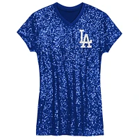 Youth  Royal Los Angeles Dodgers V-Neck Sequin Dress