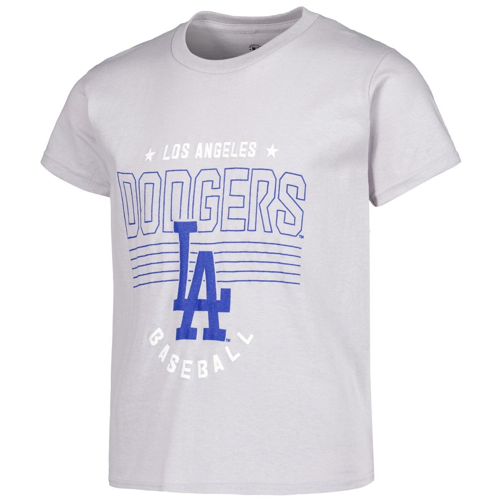 Youth Stitches Gray/Royal/Heather Gray Los Angeles Dodgers 3-Piece T-Shirt Combo Set