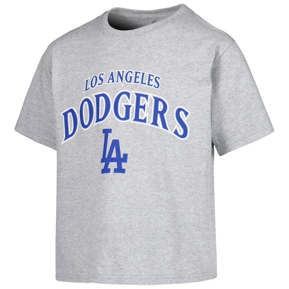 Youth Stitches Gray/Royal/Heather Gray Los Angeles Dodgers 3-Piece T-Shirt Combo Set