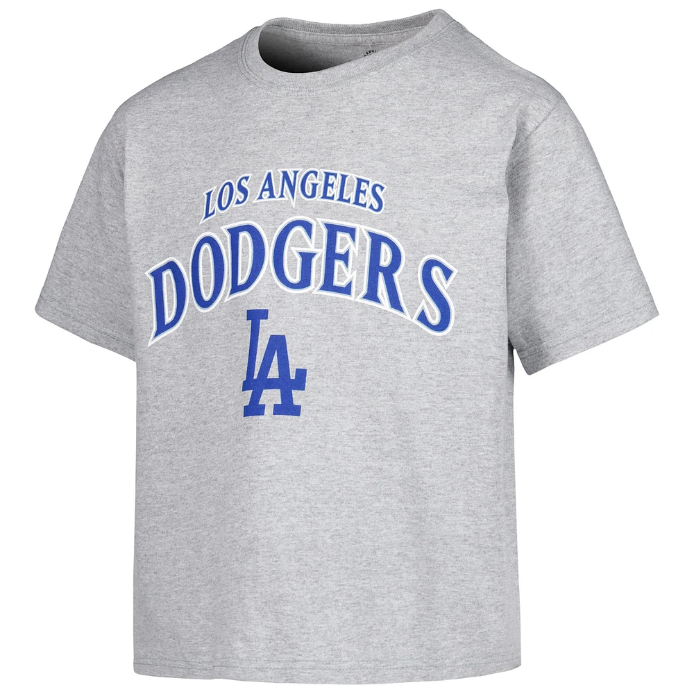 Youth Stitches Gray/Royal/Heather Gray Los Angeles Dodgers 3-Piece T-Shirt Combo Set